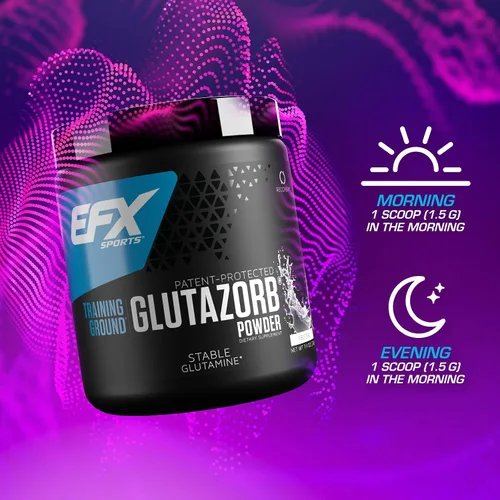 Vista 5 de EFX Sports Training Ground Glutazorb Powder Suplemento de glutamina altamente concentrado, pH correcto, digestión y apoyo inmunológico, 140