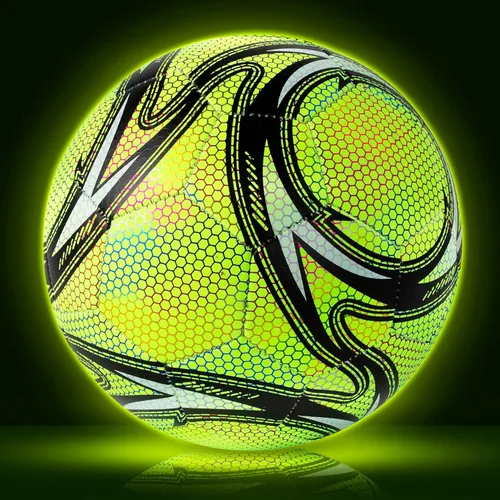 Vista 2 de Western Star Balón de fútbol que brilla en la oscuridad, tamaño 4 y 5, ilumina la noche y juega, para adultos y jóvenes, construcción atractiva