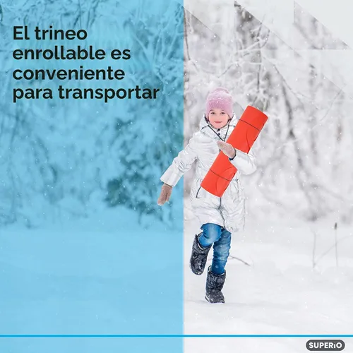 Vista 7 de Superio Snow Slider Mat, Flexible Snow Sled Flying Carpet, Roll up Sleds for Kids 36" / Adults 54" Lightweight Plastic Snowboard Sled, 1 Pack Rojo