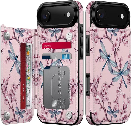 Vista 73 de FUNMIKO Funda tipo cartera para iPhone 15 con tarjetero + clip para efectivo, bloqueo RFID, protección contra caídas de grado militar y obras