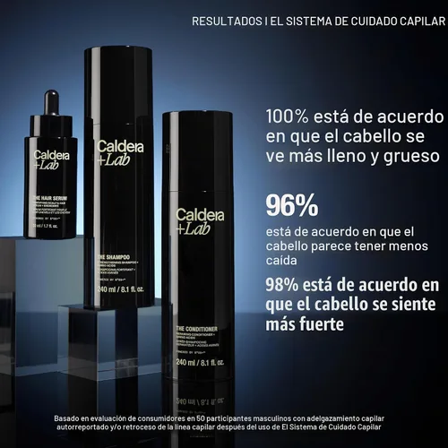 Vista 2 de Caldera + Lab The Shampoo Para hombres, fortalecimiento + aminoácidos