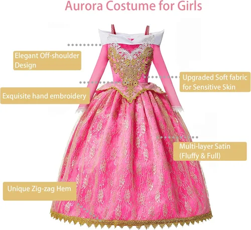 Vista 2 de MDYCW Princess Dress Up Birthday Party Fairy Costume for Toddler Girls Special Occasion Dresses Pageant Ball Gown