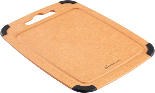 Vista 12 de Restaurantware Nature Tek - Tabla de cortar de 11.8 x 9.3 pulgadas, 1 tabla de cortar de madera antideslizante, ranura para jugo y mango integrado