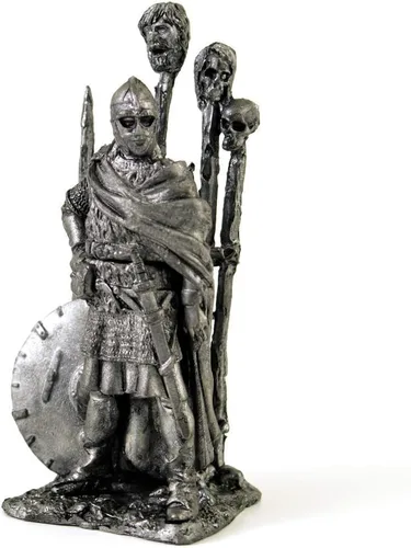 Vista 10 de Jarl escandinavo vikingo, norte, escultura de metal de los siglos 9-10. Colección 2.126 in (escala 1/32) figurita miniatura. soldados de juguete