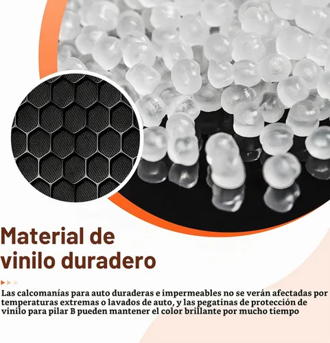 Vista 3 de 2 calcomanías de pilar B para automóvil, diseño de panal 3D con patrón hexagonal de pilar B, impermeables, resistentes a los arañazos, calcomanías