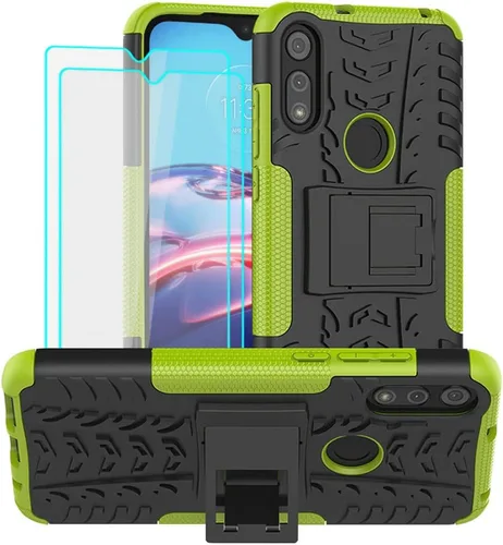Vista 7 de Funda para teléfono Moto E, Motorola e con protector de pantalla HD, protector de silicona a prueba de golpes con función atril para Moto E (2020)