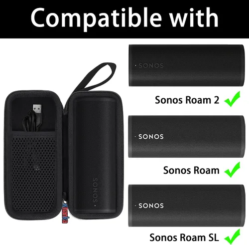 Vista 3 de khanka Hard Travel Case Replacement for Sonos Roam 2 / Sonos Roam Portable Smart Bluetooth Speaker