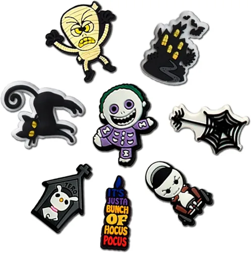 Vista 5 de hunanzhongyi Lote de 50 dijes para zapatos de película de terror dijes para zapatos de Halloween para adolescentes niños niñas hombres y mujeres
