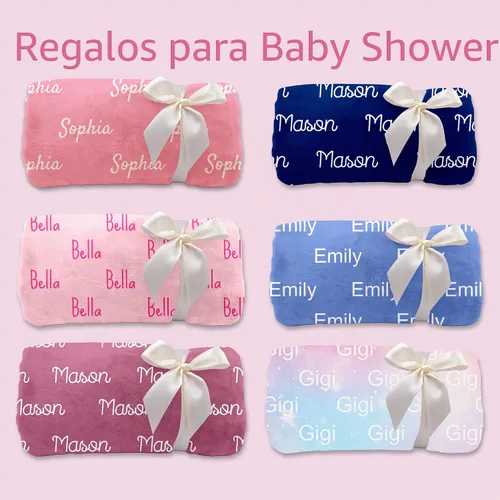Vista 5 de DayOfShe Mantas personalizadas con nombre para niñas y niños, manta de baby shower, regalos personalizados con nombre para adolescentes, niñas