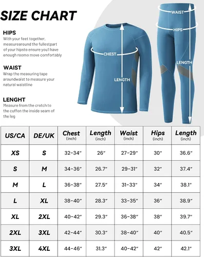 Vista 6 de Runhit Mens Thermal Underwear SetFleece Lined Long Johns for Men Thermal Shirts and Pants Base Layer Cold Weather Thermals