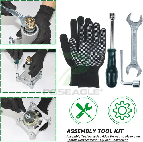 Vista 9 de Kit de montaje de husillo 587819701 previamente engrasado que reemplaza a Craftsman 187292 187281 192870 192872 Husqvarna 587125401 532187281