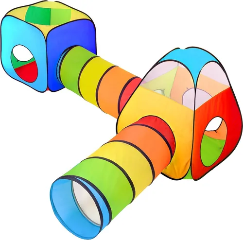 Vista 9 de Túnel XXL para niños de 98 pulgadas Tienda de campaña de túnel para niños pequeños 4 túneles de juego para niños Túnel de arrastre desplegable
