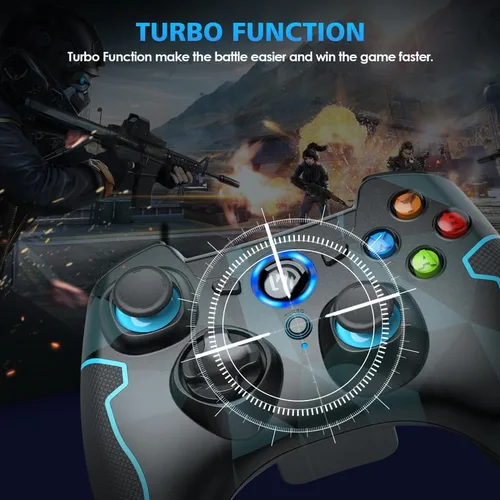 Vista 5 de EasySMX Wireless Gamepad Joystick Controller, 2.4G Gaming Controller for PCPS3AndroidAndroid TV BOX, with Turbo Function, Plug and Play