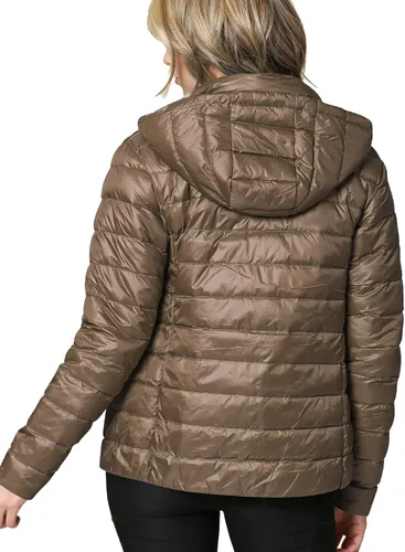 Vista 2 de Lock and Love Chaqueta de plumón ultraligera para mujer con capucha extraíble