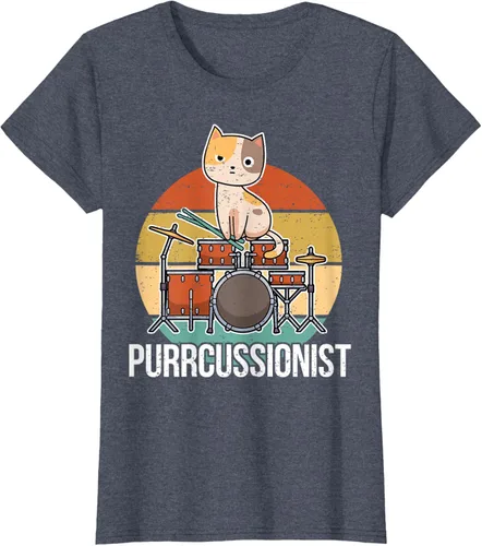 Vista 68 de Funny Percussion Drummer Drumming Drums Saying I Kitten Cat Camiseta, Negro, S