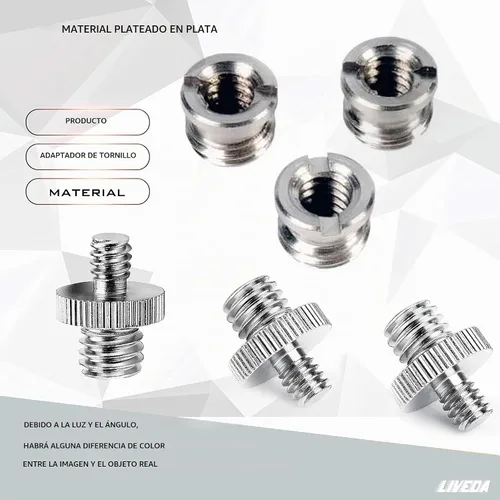 Vista 4 de Niewalda - Adaptador de trípode de 1/4 pulg. a 3/8 pulg. - Tornillos de montaje de 3/8 a 1/4, accesorio para cámara/monópodo/soporte de luz