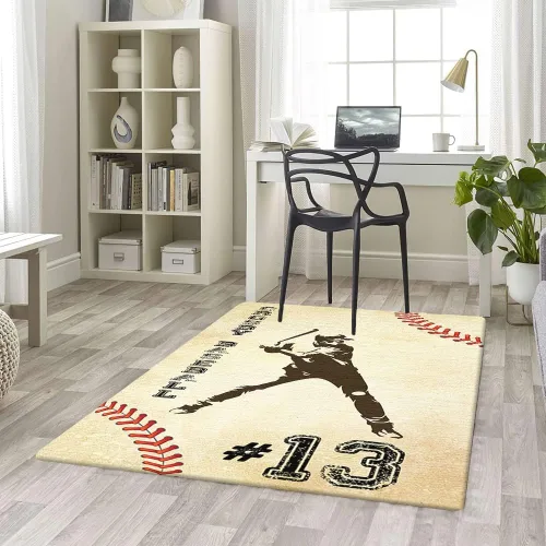 Vista 5 de Alfombra deportiva para jugador de béisbol, alfombra deportiva para dormitorio, 2 x 3, 3 x 5, 4 x 6, 5 x 8, antideslizante, para pasillo, deportes
