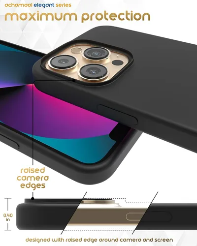 Vista 4 de Elegant Series - Funda para iPhone 13 Pro de 6.1 pulgadas, funda de silicona duradera que absorbe los golpes con forro de microfibra, acabado mate