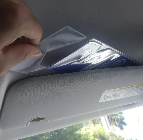Vista 6 de Paquete de 20 soportes protectores transparentes para carteles de estacionamiento para discapacitados, para espejo retrovisor, construcción