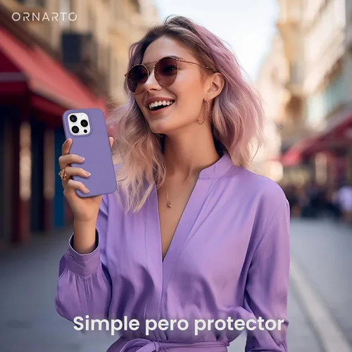 Vista 6 de ORNARTO Funda compatible con iPhone 15 Pro de 6.1 pulgadas, silicona líquida de 3 capas cubierta completa de goma de gel suave, funda protectora