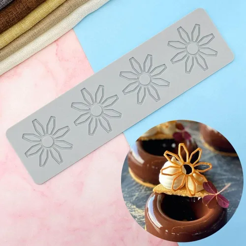 Vista 8 de Molde de silicona en forma de flor 3D para fondant de encaje, molde para pastel de azúcar para cupcakes de arcilla polimérica Sugarcraft, caramelo