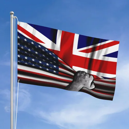 Vista 14 de Bandera estadounidense y bandera de las Bahamas de las Bahamas para exteriores de 3 x 5 pies, tres capas de tela para coser a doble cara, impresión
