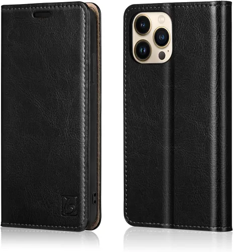 Vista 34 de Belemay Funda tipo cartera compatible con iPhone 8 Plus, de piel de vaca auténtica, funda tipo folio (funda interior de TPU suave), ranuras