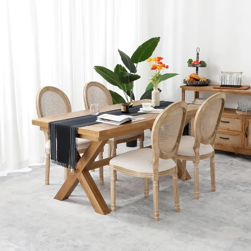 Vista 2 de Chassic - Caminos de mesa estilo granja, rústicos boho de 72 pulgadas de largo para comedor, decoración de mesa para fiestas, vacaciones y bodas, 14