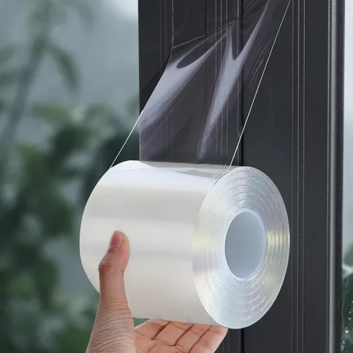 Vista 9 de Cinta de sellado de ventana y CA para aislamiento de tiro de marco, 20 mil, 2 pulgadas x 33 pies Transparente y grueso