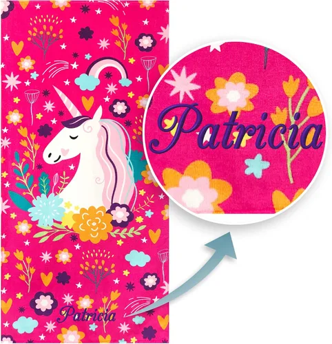 Vista 8 de Softerry Love Unicorn - Toalla de playa con diseño de arcoíris, 30 x 60 pulgadas, 100% terciopelo de algodón (30 x 60 pulgadas, rosa)