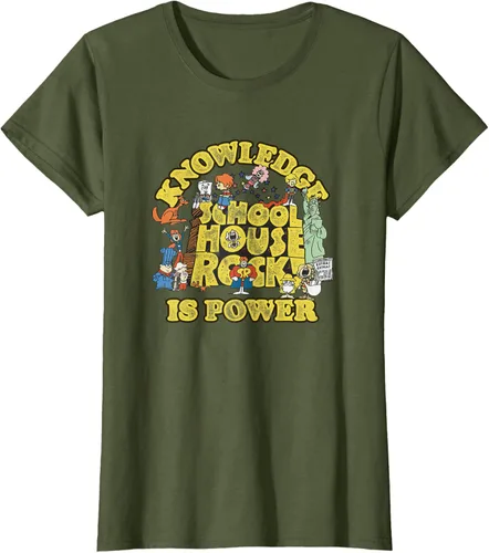 Vista 23 de Camiseta vintage con logo de Schoolhouse Rock "Knowledge is Power" de la serie de TV Azul Marino