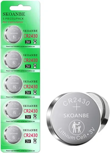 Vista 2 de SKOANBE Paquete de 5 baterías de litio CR2430 2430 ECR2430 3V para monedas
