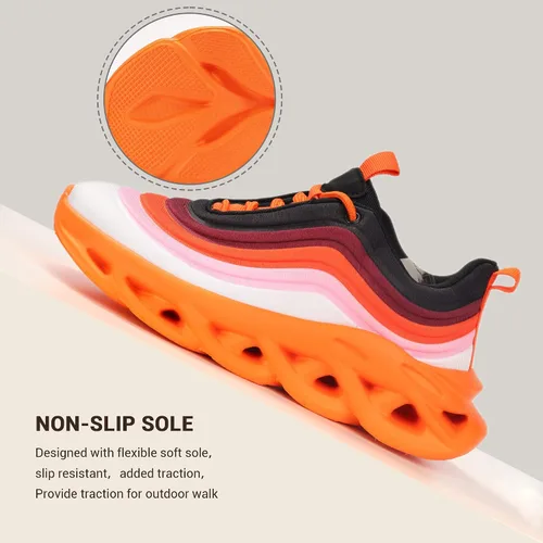 Vista 4 de LUCKY STEP Tenis de moda para mujer con plataforma gruesa teñido anudado arcoíris
