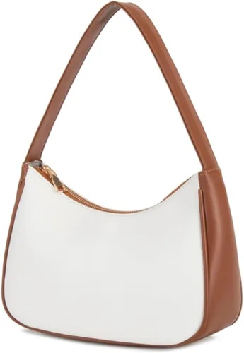 Vista 34 de CYHTWSDJ Bolsos de hombro para mujeres, lindo bolso tote tipo hobo con cierre de cremallera y mini cartera de mano Nailon Negro