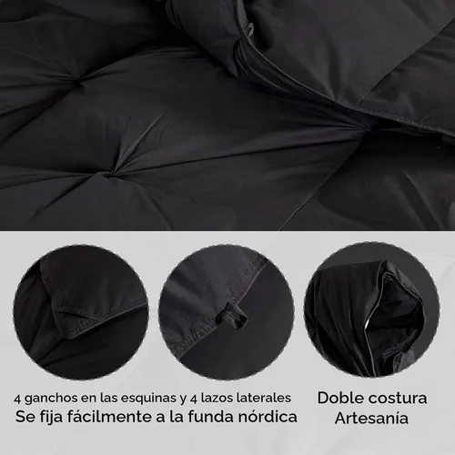 Vista 5 de SNOWMAN - Edredón para todas las estaciones, 75% plumón, California King, con 8 pestañas en las esquinas, calidez media, tela de algodón suave