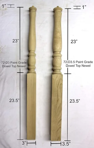 Vista 5 de 7788, cuello de cisne recto 2 aumento con tapa en tándem, serie 6701, pieza de barandilla de escalera de grado de pintura de madera dura