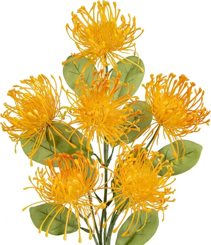 Vista 16 de Hollyone Flores artificiales azules de crisantemo de 33 pulgadas, 2 piezas, arreglo floral de mamá araña, flores artificiales grandes con 3 cabezas