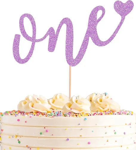 Vista 9 de Decoración para pastel de primer cumpleaños, purpurina negra Negro