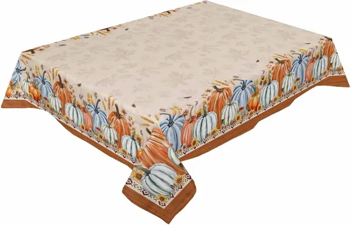 Vista 13 de Mantel rectangular de Acción de Gracias, mantel rectangular de calabaza naranja de 60 x 102 pulgadas, manteles de hojas de arce otoñales, mantel
