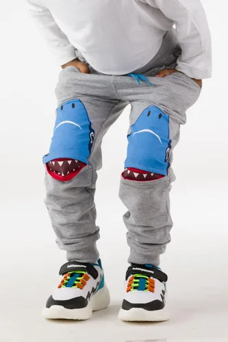 Vista 2 de Toddler Boys Animal 3D Knee Knit French Terry JoggerPants - Pure Cotton