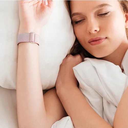 Vista 4 de DaQin Correa elástica deportiva de nailon compatible con Fitbit Versa 2 correas de reloj para mujeres y hombres, paquete de 5 correas elásticas