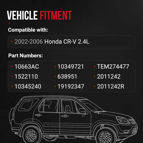 Vista 4 de Compresor de CA Honda CRV - Compatible con vehículos Honda CR-V 2002-2006, 2.4L - Reemplaza al compresor de aire acondicionado HVAC 10663AC