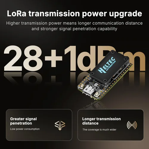 Vista 3 de Heltec ESP32 LoRa V4 - Tablero de desarrollo con pantalla, pre-soldado