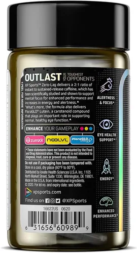 Vista 3 de Suplementos energéticos para jugadores – XP Sports Zero-Lag Energy Pills, outlast, 60