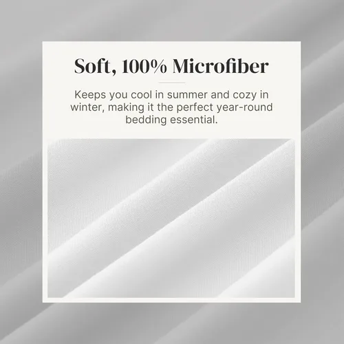 Vista 5 de Modern Threads - Sábanas lisas de microfibra suave, sábanas de microfibra de lujo, incluye sábana encimera, sábana bajera con bolsillos profundos