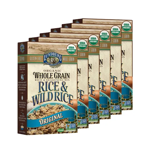 Vista 10 de Lundberg Family Farms - Arroz orgánico de grano entero y arroz silvestre, ajo y albahaca, guarnición, básico de despensa, 100% grano entero, sin