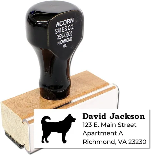 Vista 262 de Airedale Terrier Address Stamp, Custom Airedale Terrier Hand Stamp for Dog Lovers, Duo Rubber Return Address for Pet Owners Montaje manual Duo