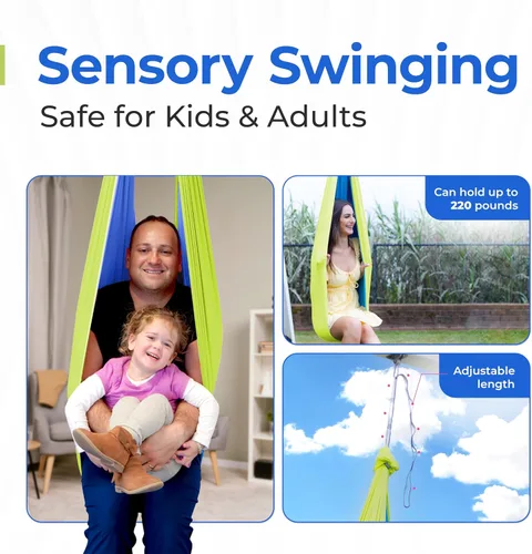 Vista 4 de AWA - Columpio sensorial para interiores para niños y adultos con necesidades especiales (incluye hardware) columpio interior para niños y adultos