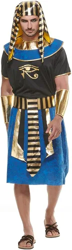 Vista 4 de EraSpooky Disfraz egipcio para hombre faraón antiguo egipcio vestido elegante de Egipto