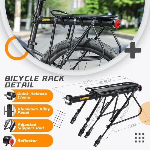 Vista 3 de West Biking Portabicicletas, capacidad de 220 libras, rodamientos sólidos, universal, ajustable, para equipaje de bicicleta, soporte